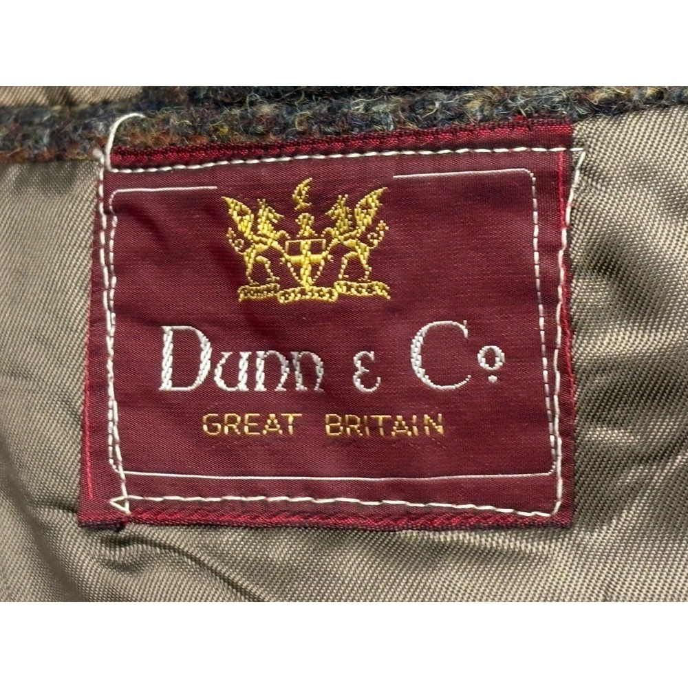 VTG Harris Tweed Dunn & Co Green/Brown/Rust Plaid Sport Coat 42R Great Britain - Picture 9 of 12